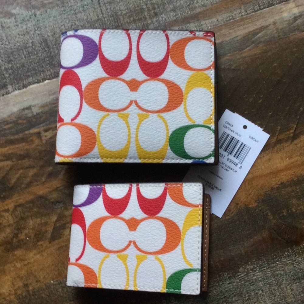 Coach 3 In 1 Wallet In Rainbow Signature Canvas